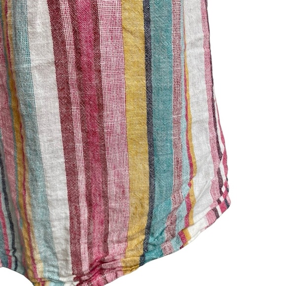 BeachLunchLounge Gayle Pastel Stripe Linen Cotton Off Shoulder Top 1X - Picture 2 of 11